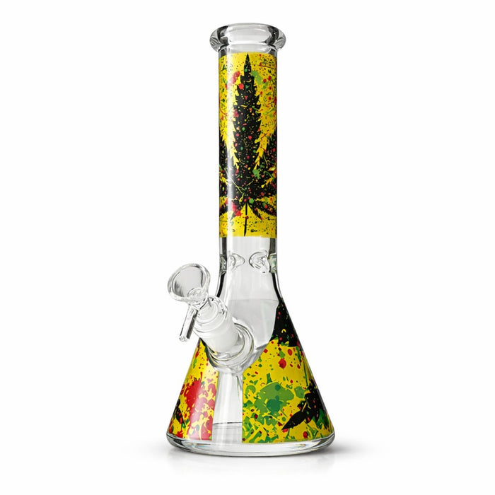 Vibe Series 10” Graphic Beaker Bong Glass Bong Super Supplys Inc Splatter Pop Abstract