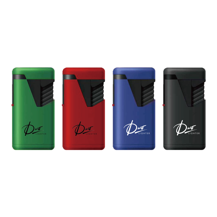DUCO™ | LOTUS – Pastel Rubberized Double Jet Flame Lighter (Display of 20) Torch ONE TRADING