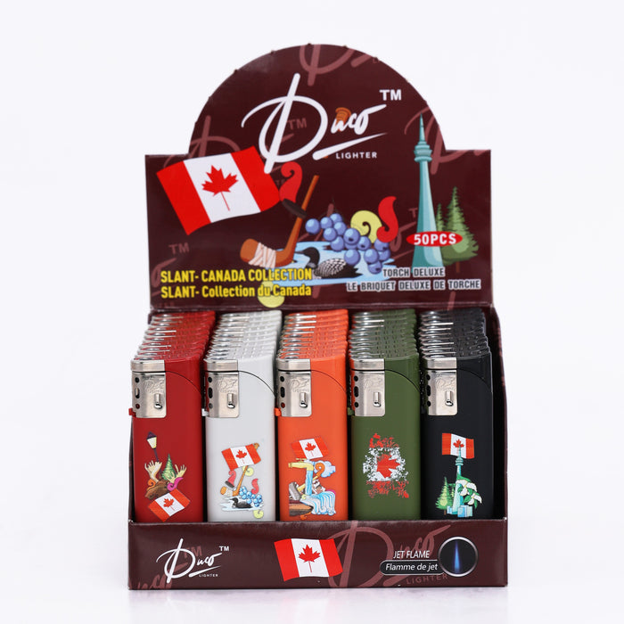 DUCO™ | SLANT – Canada Collection Jet Flame Lighter (Display of 50) Torch ONE TRADING