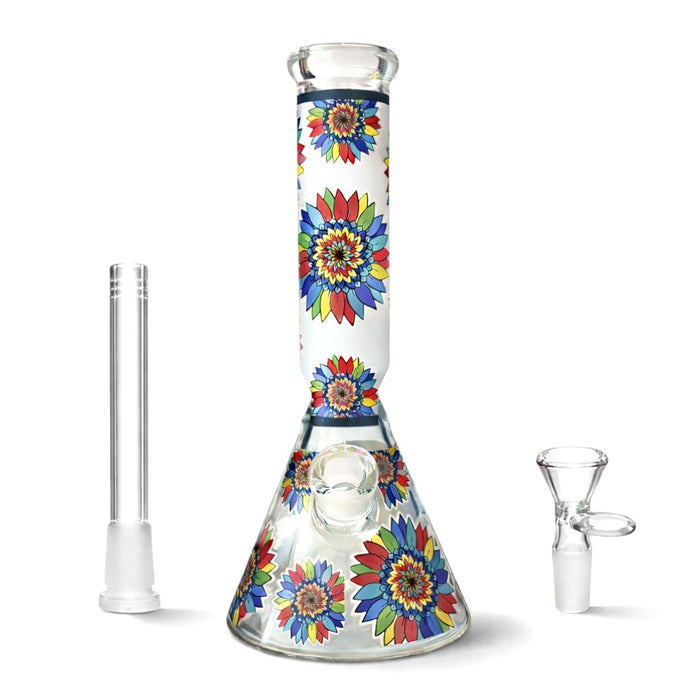 12.5” 7mm Luminous Bloom Beaker Bong Glass Bong Super Supplys Inc