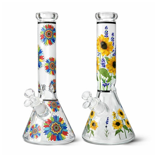 12.5” 7mm Luminous Bloom Beaker Bong Glass Bong Super Supplys Inc