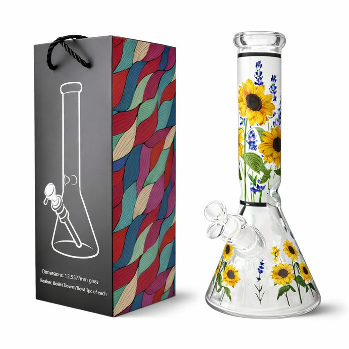 12.5” 7mm Luminous Bloom Beaker Bong Glass Bong Super Supplys Inc