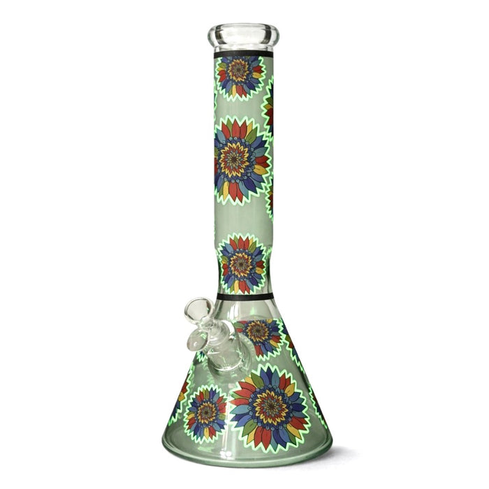 12.5” 7mm Luminous Bloom Beaker Bong Glass Bong Super Supplys Inc