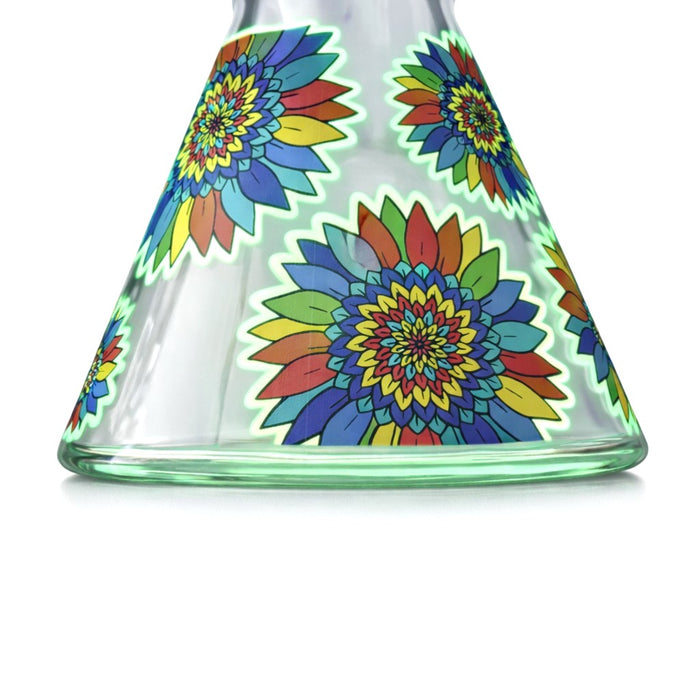 12.5” 7mm Luminous Bloom Beaker Bong Glass Bong Super Supplys Inc