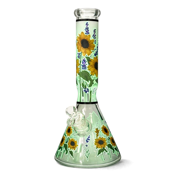 12.5” 7mm Luminous Bloom Beaker Bong Glass Bong Super Supplys Inc