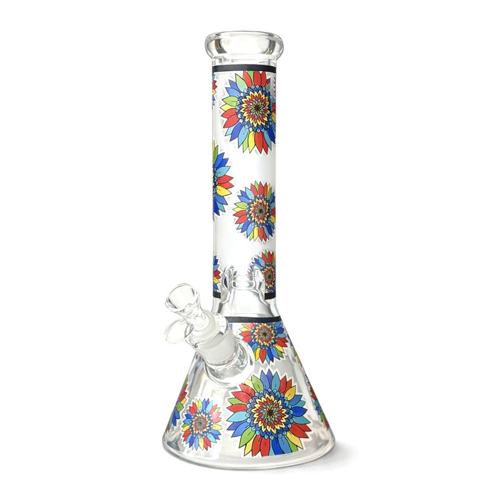 12.5” 7mm Luminous Bloom Beaker Bong Glass Bong Super Supplys Inc Mandala