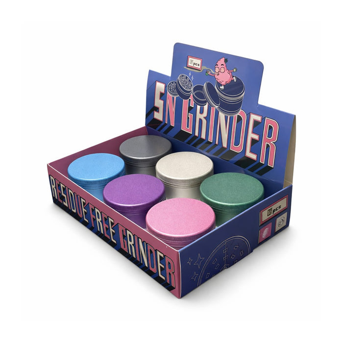 Cloud Clean 63.5mm – Residue-Free Aluminum Grinder Set - 6ct Display Pack Super Supplys Inc