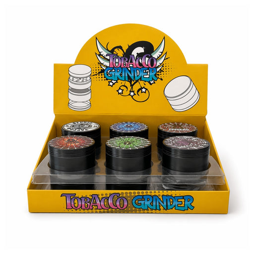 3D Design 4-Part Tobacco Grinder – Display of 12 pcs Grinder Super Supplys Inc