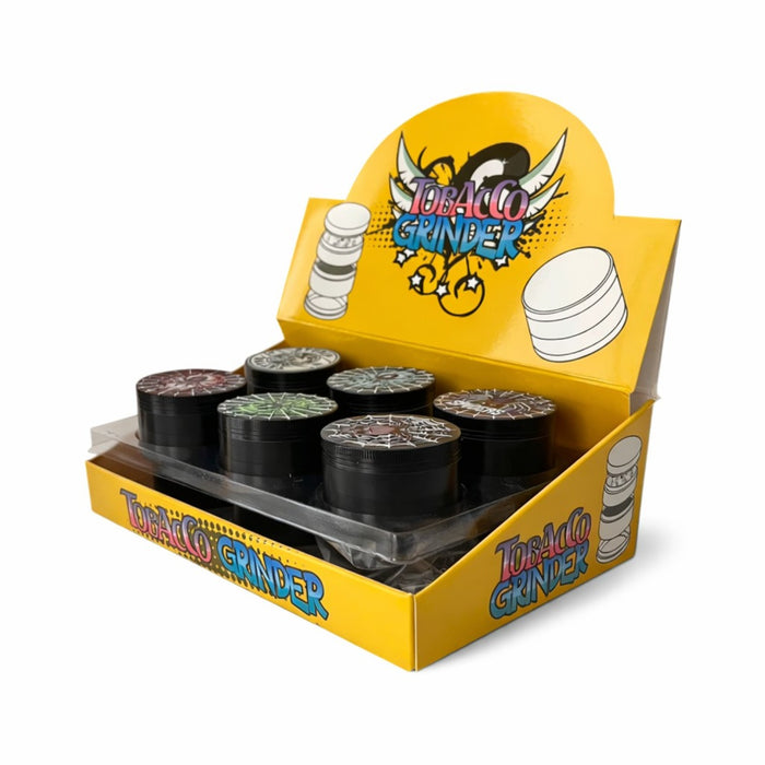 3D Design 4-Part Tobacco Grinder – Display of 12 pcs Display Pack Super Supplys Inc