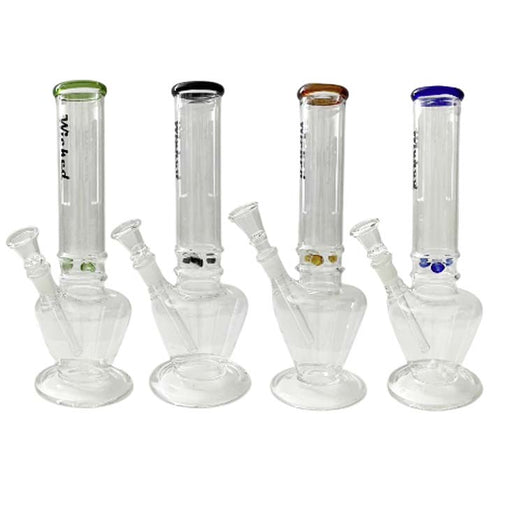 Wicked| 10" 4mm Glass Beaker Bong-4 Colours Assorted Glass Bong Super Supplys Inc