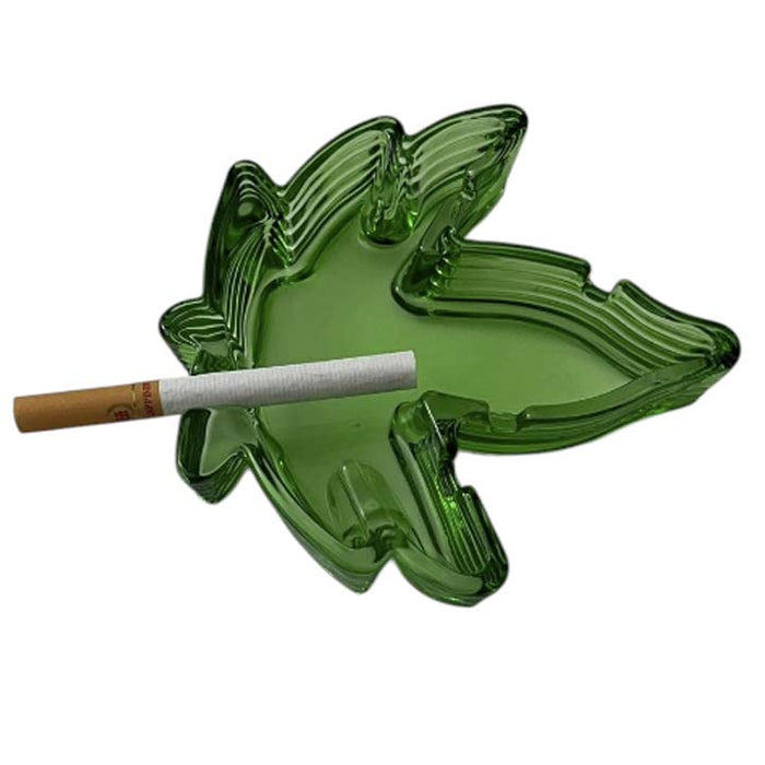 5“*5” Leaf Design Glass Ashtray Glass Ashtray Super Supplys Inc