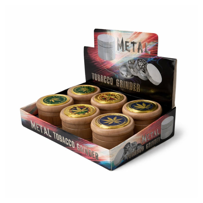 Bamboo Tobacco Grinder – 3-Part-6CT In A Display Display Pack Super Supplys Inc