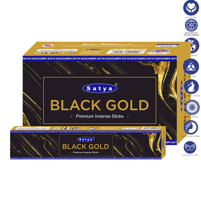 Satya | Incense Sticks 15g Incense SunGlow Black Gold Premium