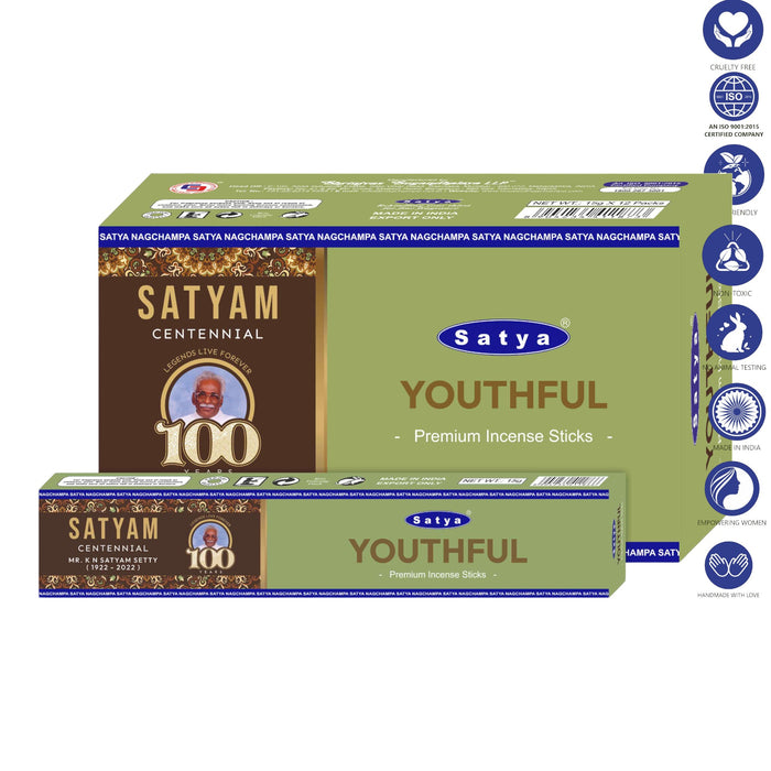 Satya | Incense Sticks 15g Incense SunGlow Youthful Satyam Premium
