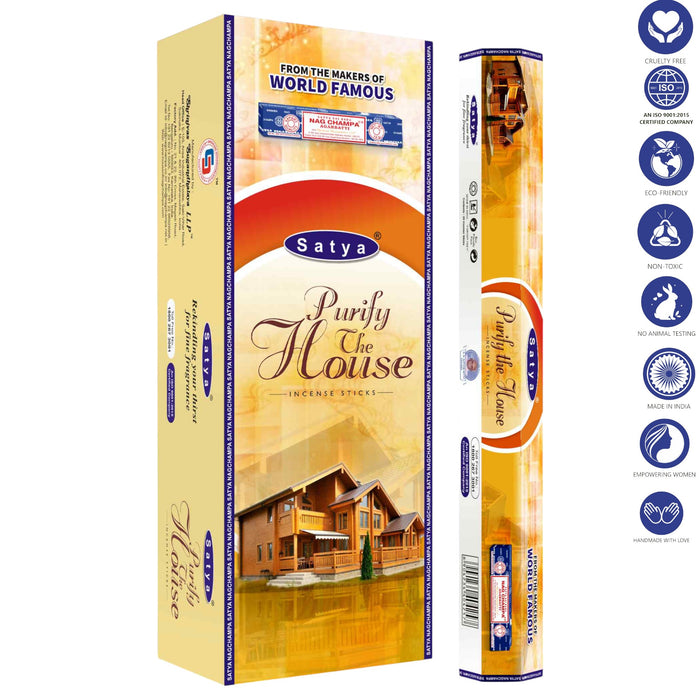 Satya Egyptian Musk Hexagonal Incense Sticks 9" Incense SunGlow Satya Purify The House Hexagonal Incense Sticks 9"