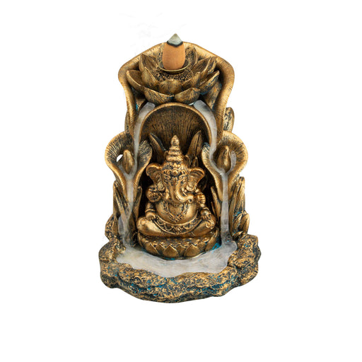 Zenn Backflow Incense Burner Ganesha Bronze Incense Holder SunGlow