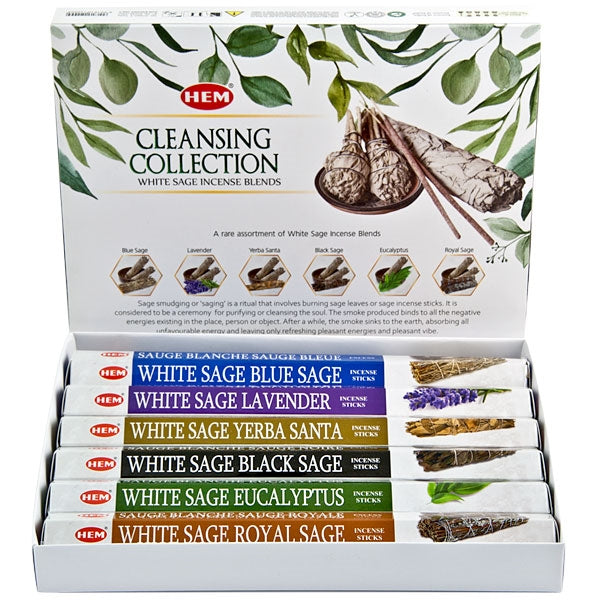 HEM | White Sage Blend Cleansing Collection Gift Pack – 9" Incense SunGlow