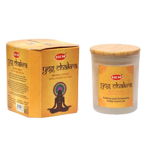 Hem Scented Yog Chakra Jar Wax Candle 4.4 Oz & 125G Candle SunGlow