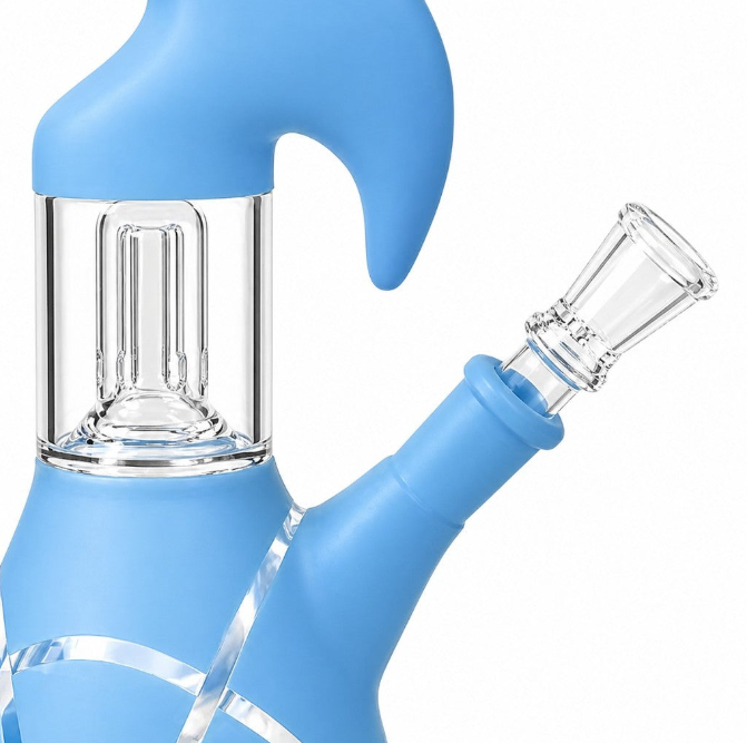 10" Splashguard Zong Glass Perc- 8 Assorted Colours Glass Bong Super Supplys Inc
