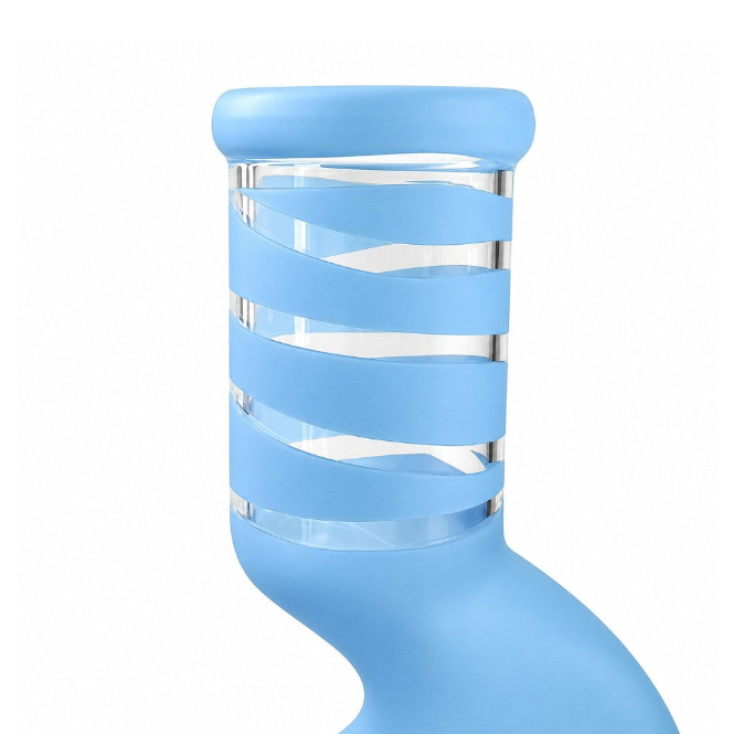 10" Splashguard Zong Glass Perc- 8 Assorted Colours Glass Bong Super Supplys Inc