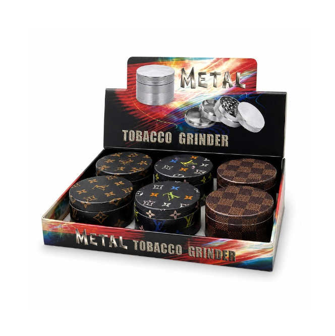 Luxury Design 63mm Zinc 4 Pcs Grinder-6 Pcs In A Display Display Pack Super Supplys Inc