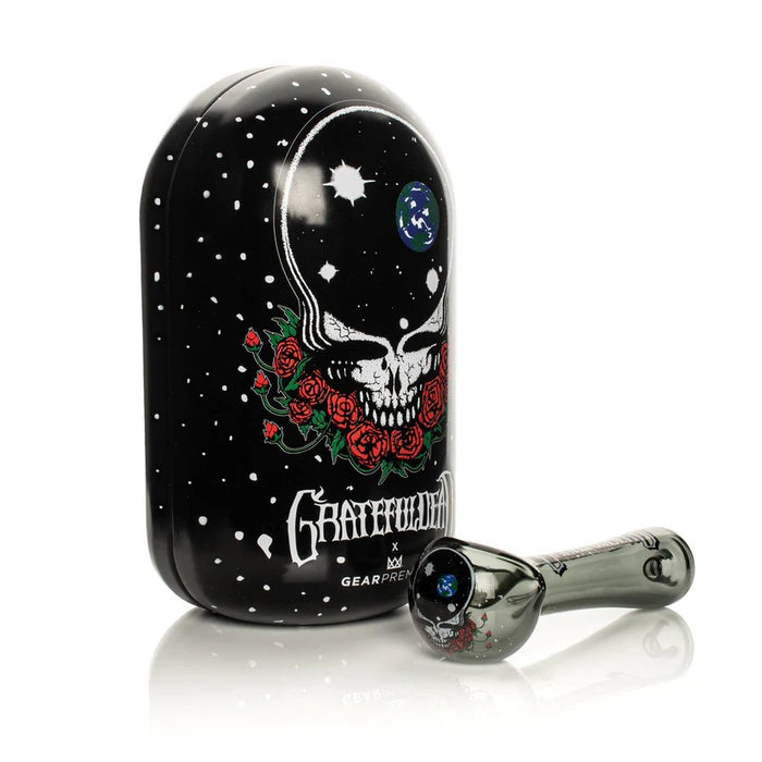Grateful Dead x GEAR Premium® | 4.5" Space Your Face Spoon Hand Pipe In Collectible Tin Glass Pipe West Coast Gifts