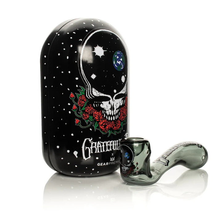 Grateful Dead x GEAR Premium® | 5.5" Space Your Face Sherlock Hand Pipe In Collectible Tin Glass Pipe West Coast Gifts