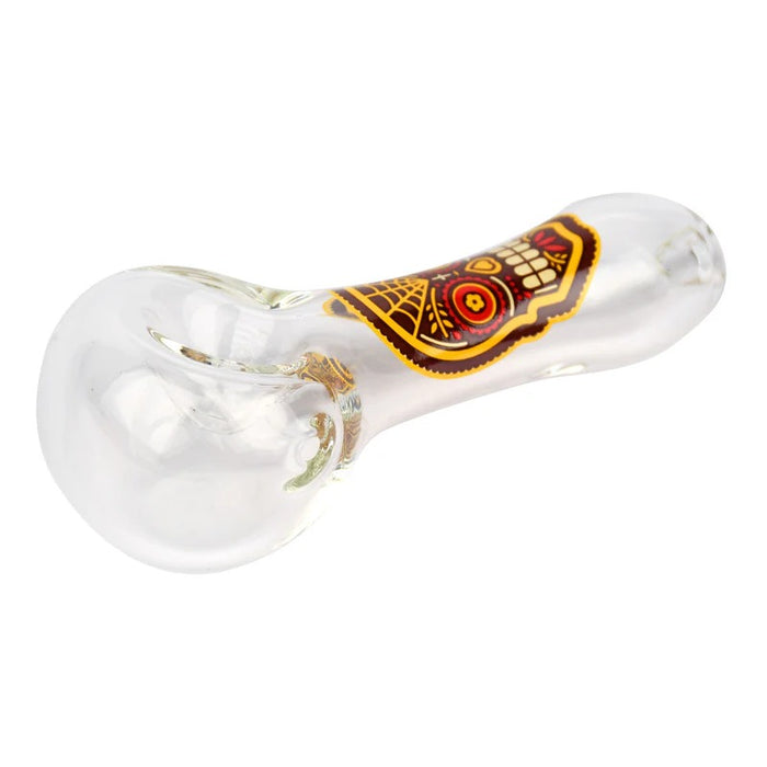 Bongjour!™ | 3.75" Clear Hand Pipe w/Decal (Assorted Decal 8 Pack) Glass Pipe West Coast Gifts