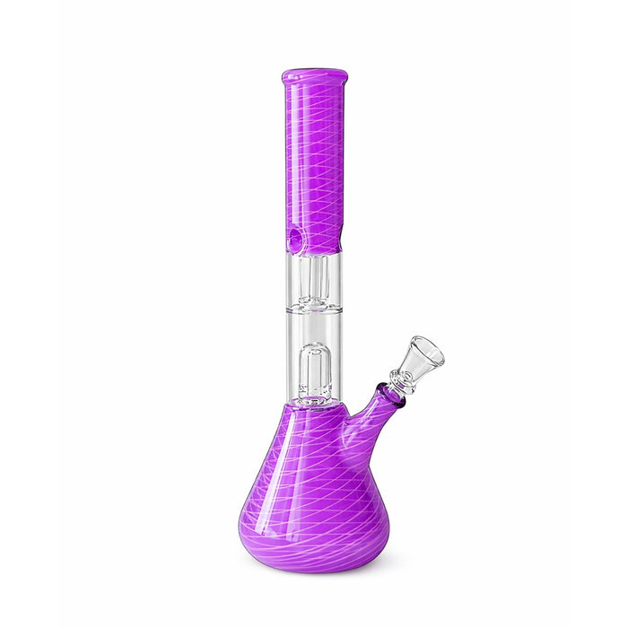 12” Dual Chamber Showerhead Perc Beaker Bong – Assorted Colors Glass Bong Super Supplys Inc