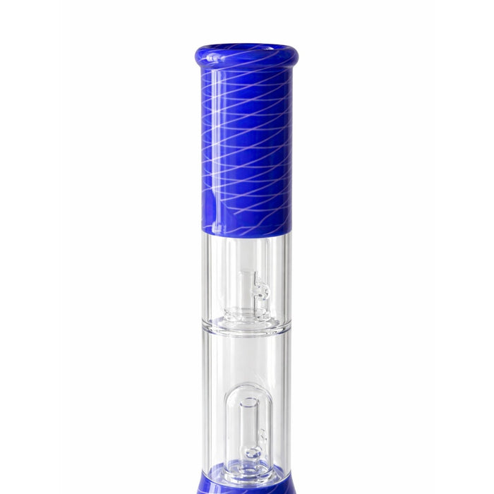 12” Dual Chamber Showerhead Perc Beaker Bong – Assorted Colors Glass Bong Super Supplys Inc
