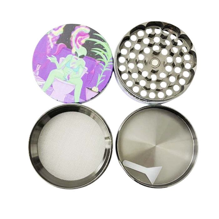 63mm*42mm Alien Lounge Grinder -Assorted-6 Pcs/Display Display Pack Super Supplys Inc