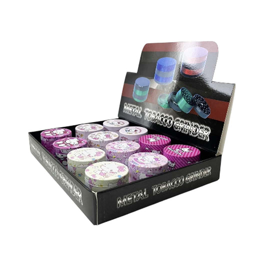 50mm*37mm Ketty Zinc Grinder-Assorted Design-12 Pcs/Display Display Pack Super Supplys Inc