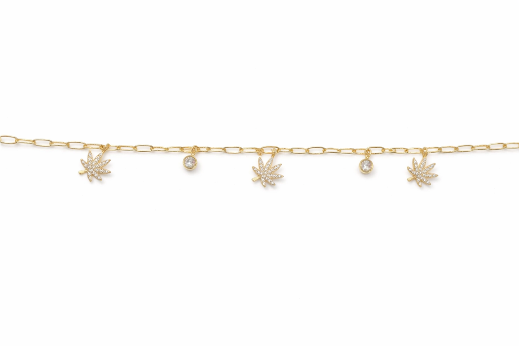 18K GOLD CHARMED BRACELET Jewelry The Kush Girls