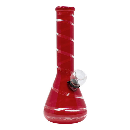 7" Colored Ribbon Mini Glass Bong - New Glass Bong Maple Craft Inc Red