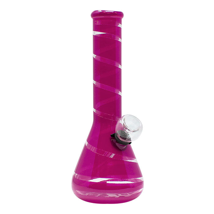 7" Colored Ribbon Mini Glass Bong - New Glass Bong Maple Craft Inc Pink