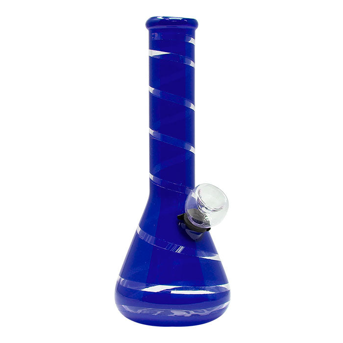 7" Colored Ribbon Mini Glass Bong - New Glass Bong Maple Craft Inc Blue