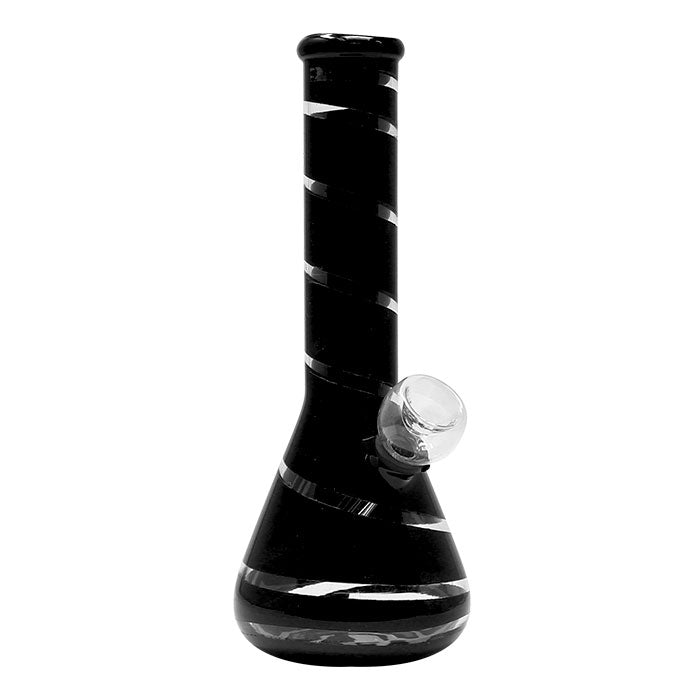 7" Colored Ribbon Mini Glass Bong - New Glass Bong Maple Craft Inc Black