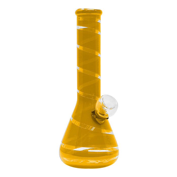 7" Colored Ribbon Mini Glass Bong - New Glass Bong Maple Craft Inc Yellow