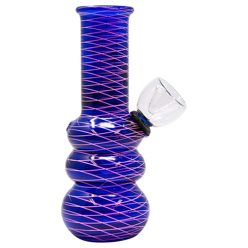 5" Netted Mini Glass Bong Glass Bong Maple Craft Inc Blue