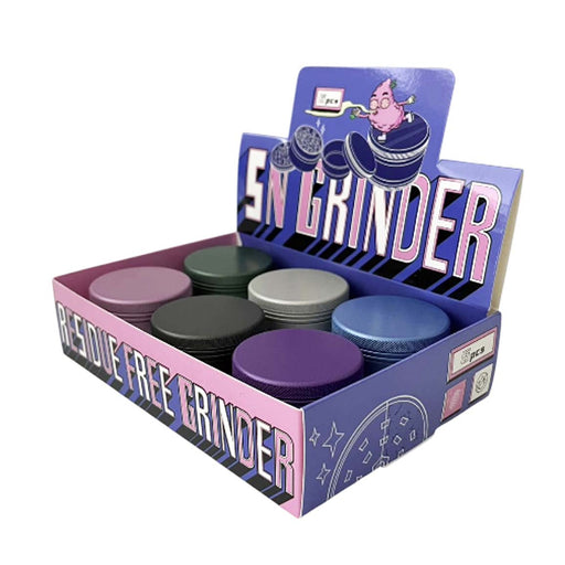 Cloud Clean 55mm – Residue-Free Aluminum Grinder Set -Assorted-6 Pcs/Display Display Pack Super Supplys Inc