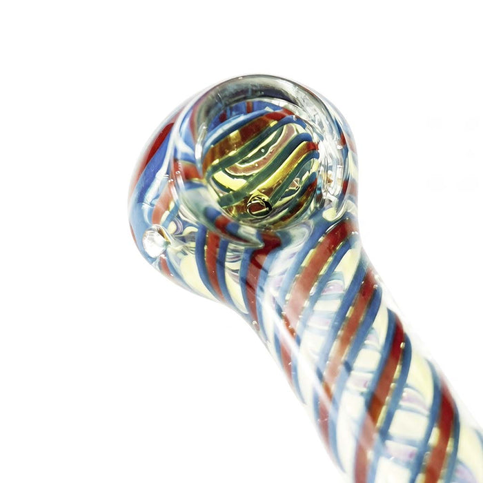 4-1/2" Fusion Spin Spoon Glass Pipe-2CT Assorted Glass Pipe Super Supplys Inc