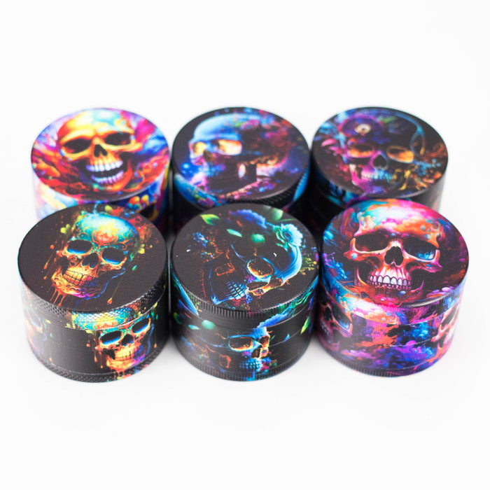 55mm Metal Grinder 4-Part with Print – Display / 12 Pack Display Pack LEHIGH WHOLESALE Skull