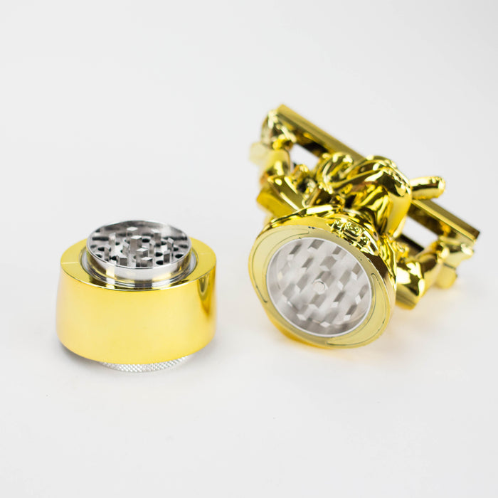 Smoke Island | 102mm Gold Metal Grinder 4-Part (GS 2803) – Display / 6 Pack Display Pack LEHIGH WHOLESALE