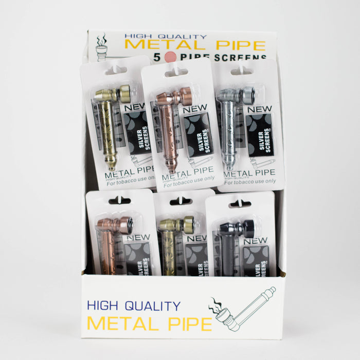 Metal Pipe with Silver Screen – Blister Pack Display / 24 Pack Metal Pipe LEHIGH WHOLESALE