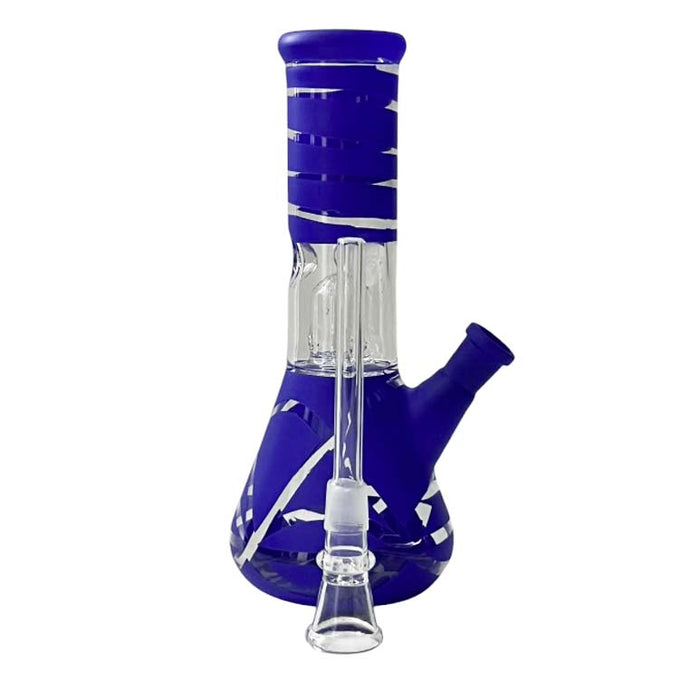 8” Color Spiral Beaker Bong – Built-In Perc Glass Bong Super Supplys Inc