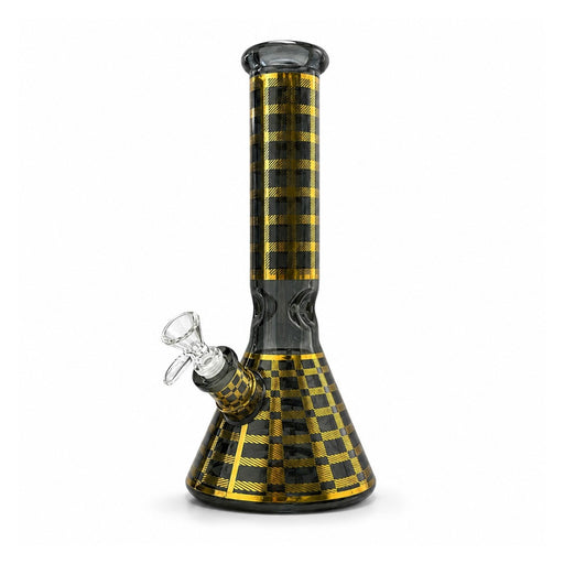 12.5" Plaid Beaker Bong with Gift Box Glass Bong Super Supplys Inc Black