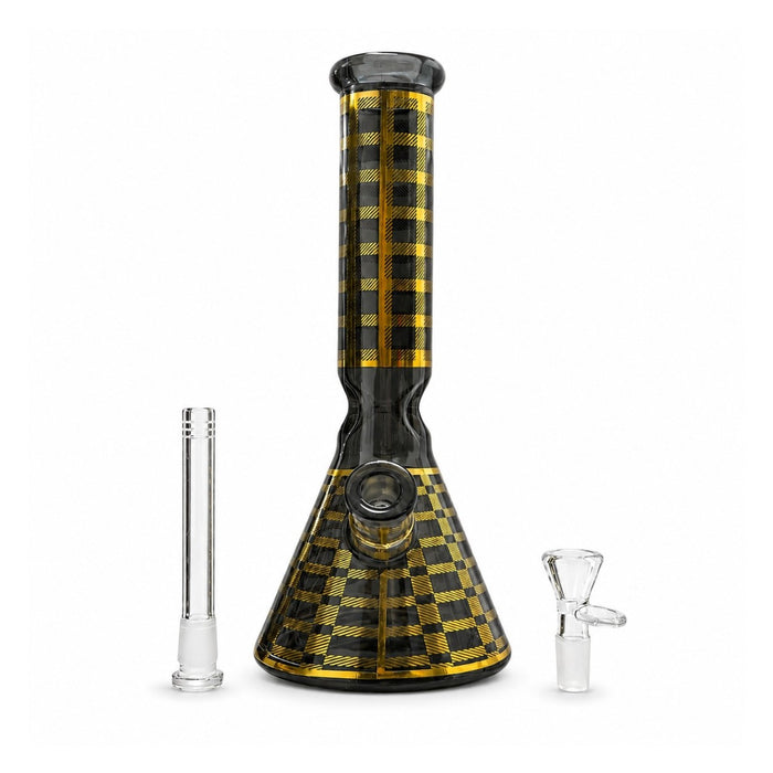 12.5" Plaid Beaker Bong with Gift Box Glass Bong Super Supplys Inc