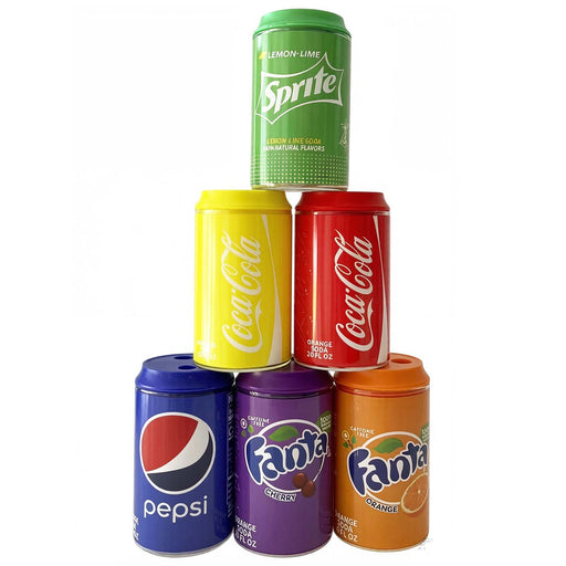 Soda Can Glass Bong Assorted Design-6 Pcs/Display Glass Bong Super Supplys Inc