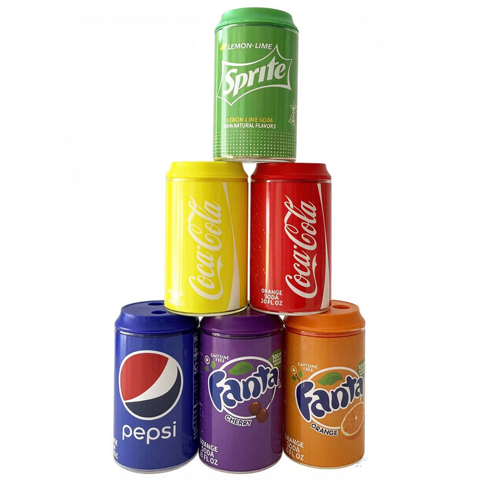 Soda Can Glass Bong Assorted Design-6 Pcs/Display Glass Bong Super Supplys Inc