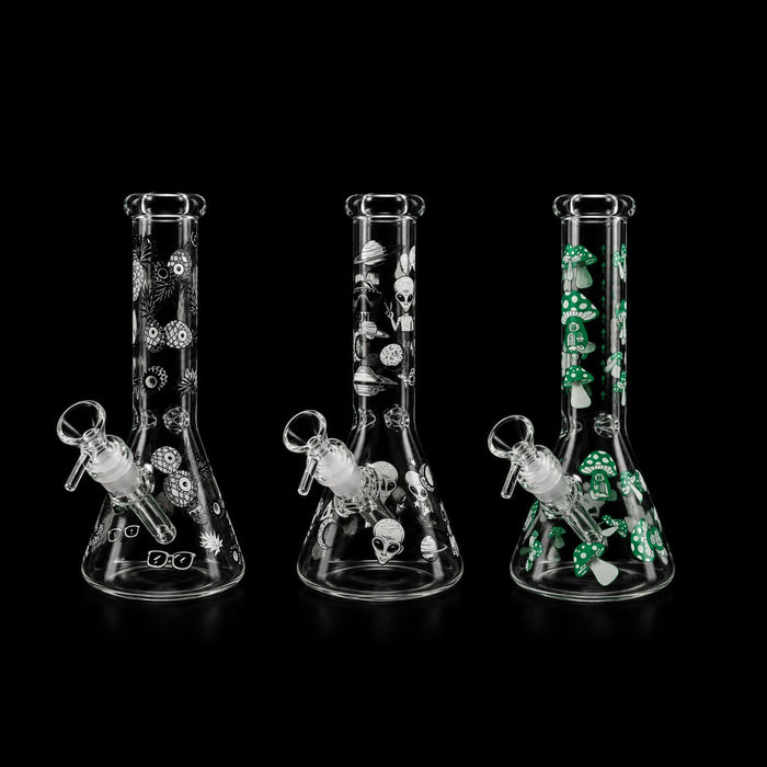 10" Glow-in-the-Dark Beaker Bong Glass Bong Super Supplys Inc